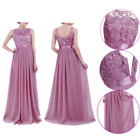 Plus Size Embroidered Chiffon Bridesmaid Elegant Evening Girls Prom Gown Dress