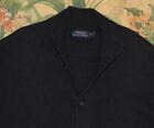 Polo RALPH LAUREN Navy Blue Wool Cashmere Soft Cardigan Sweater Elbow Patches XL