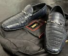 Zilli Blue Caiman Leather Loafers
