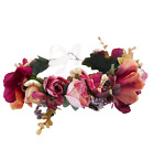 Adjustable Flower Headband Women Floral Crown Hair Wreath Flower Headpiece Halo