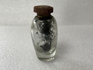 56181 Old Antique Vintage Glass Bottle Ink Well Inkwell Travel Pontil Freeblown
