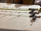 3 Zebco DOCK DEMON DELUXE Ice Fishing Rods & Reels 36” Length