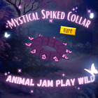Animal Jam Play Wild Mystical Spiked Collar (READ DESC) AJPW MYTH (Purple)