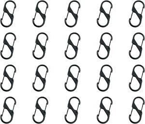 S Carabiner Small Alloy Snap Hook 20Pcs Mini Spring Clips 1.6 Inch Keychain Clip