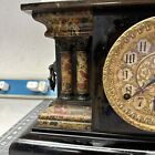 Antique Working Sessions Black Mantle Clock  with Key (tzt2