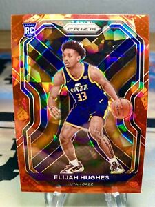 2020-21 Elijah Hughes Panini Prizm Red Cracked Ice Prizm Rookie Card #271 Jazz