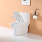 One Piece Elongated Toilet Side Flush Round Toilet 1.28GPF with Soft Close Seat