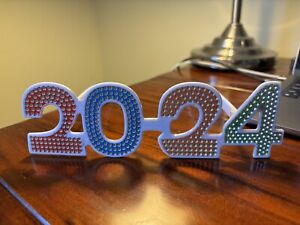 Two Decorative 2024 Party Glasses - Add Fun To Your Party and Stand out