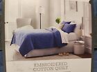 Threshold Blue Embroidered King Cotton Quilt