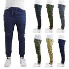 Mens Cargo Jogger Pants Soft Cotton Twill With Stretch Comfort Lounge Active NEW