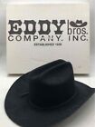 Eddy Bros Mens Black Bailey Fitted Wide Brim Western Cowboy Hat Size 7 1/8