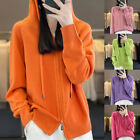 Women's Hooded Cardigan Loose Casual Cashmere Sweater Women's Top Coat Outfits 、