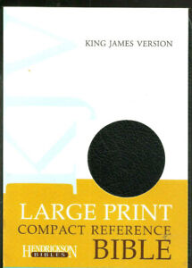 KJV Large Print Compact Reference Bible - NEW Black Bonded Leather -Gilded Edge