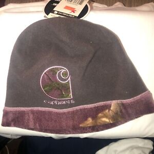 Brand New Carhartt Women’s Gretna Fleece Reversible Hat Purple Camouflage