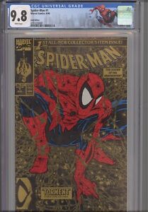 Spider-Man 1 CGC 9.8 1990 Marvel Comics Todd McFarlane Cover Gold Custom Label