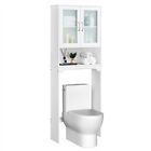 Free-Standing Over-the-Toilet Storage with 2-Door Tempered Glass Cabinet, Used