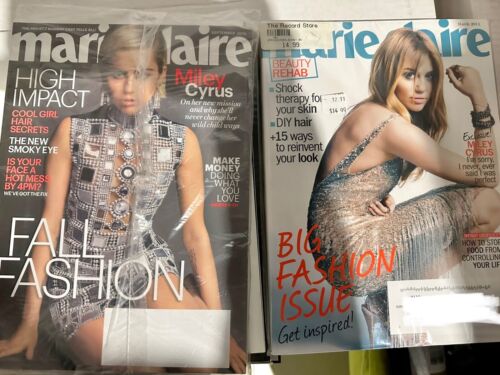 Miley Cyrus 3 magazine lot Marie Claire Alternate cover plus cosmopolitan