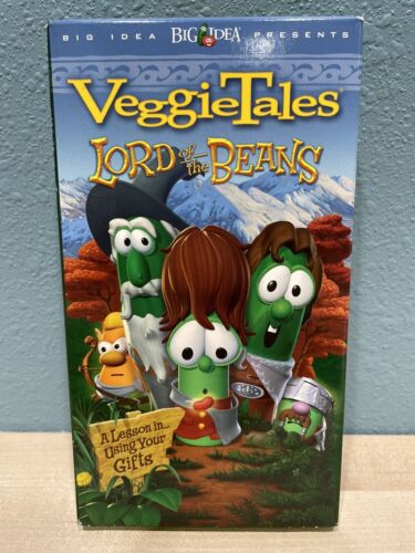 Veggie Tales: Lord of the Beans VHS Movie Sing Along Kids HTF VTG **TESTED works