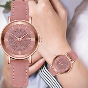 Fashion Ladies Wrist Watches Watch Quartz Analog Women Steel Leather Casual Gift