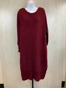 Liz Claiborne Long Sleeve Sweater Dress, Women's Size XL, Burgundy NEW MSRP $74