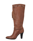 VTG Rare Antonio Melani Womens Knee High Boots Brown Leather US 7M