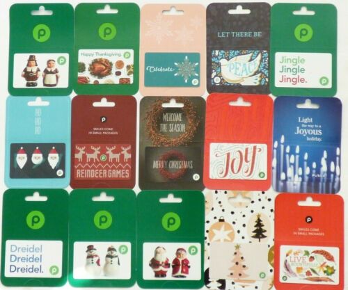 Publix Gift Card - LOT of 15 - Christmas, Thanksgiving - Collectible - No Value