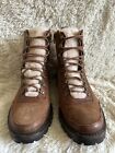 LUCKY BRAND Ilianna Women’s Brown Leather Lace Up Zipper Boot 9.5 Hiking Round