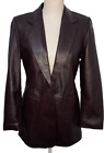 Denim & Co. NWT Women's Leather Jacket Blazer XS Burgundy Purple Imperfect