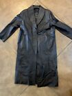 New York Direct Action ~Long Leather Jacket / Lined Trench Coat Women’s XL Black