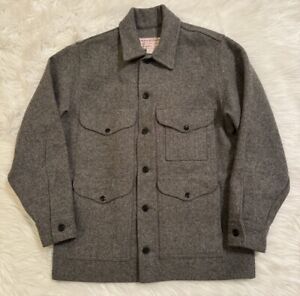Filson Mackinaw Wool Cruiser Coat Jacket Light Grey USA 42
