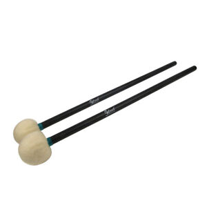 1 Pair Timpani Mallets Soft Felt Head Black Wood Handle Percussion Drumsticks