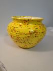 New ListingHand Painted Yellow Ceramic Planter Splatter Glazed Mid Century Modern Pottery
