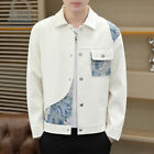 2024 New Mens Casual Lapel Collar Jacket Hong Kong Style Youth Fashion Coat