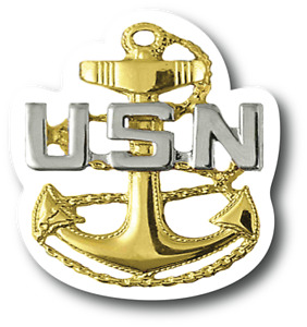 US Navy Anchor E7 Rank 4.5 in  Decal - Sticker Graphic - Auto, Wall, PSE7NAVY1