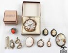 Lot of 10: Silver Maiden & Floral Cameo Jewelry, Earrings Ring Brooch & Pendants