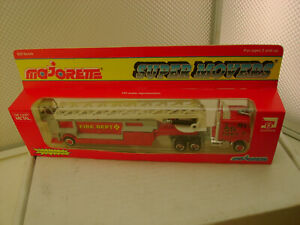 MAJORETTE SUPER MOVERS #612 F.D.N.Y. SEMI FIRE ENGINE WITH LADDER TRAILER 8