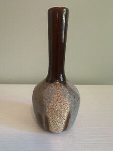 New ListingVintage MCM Royal Haeger USA Pottery Vase Brown Textured Drip Glaze 10.5”