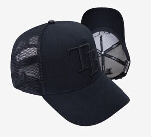 Pro Standard Tampa Bay Rays Black Mesh Snapback Trucker Hat Cap Devil Rays Patch