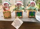 3 Vintage Gorham Jack in the Box Christmas Ornaments
