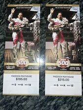 Two Premium Tickets for 2022 INDY 500 in  the PADDOCK PENTHOUSE Box 5 Row K