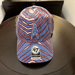 Tennessee Titans Legacy Cap Houston Oilers '47 Clean Up Zubaz Strapback Hat NWT