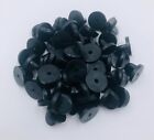 10 Black Rubber Pin Backs Lapel Pin Backs Pin Safety Back Brooch Tie Replacement
