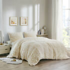 Ruched Luxurious Faux Fur Duvet Cover Comforter Bedding Set Queen King 3 Pcs Set