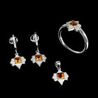 Natural Square Citrine Simulated Cz Gemstone 925 Sterling Silver Jewelry Sets