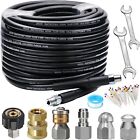 5800PSI Sewer Jetter Nozzles Kit 100FT Drain Cleaning Hose for Pressure Washer O