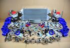 DIY TWIN TURBO KIT CHROME INTERCOOLER PIPE BLUE COUPLER for Mitsubishi 3000GT V6