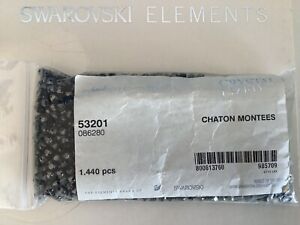 Swarovski 53201 Chaton Montees Jet (Black), Gun Metal 1440 Piece