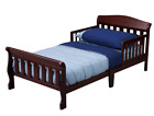 Toddler Bed with Safety Rails Children Kids Girls Boys Brown Cherry Wood Bed