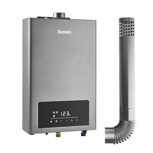 Ranein Natural Gas Tankless Water Heater, Indoor Max 3.6 GPM, 80,000 BTU