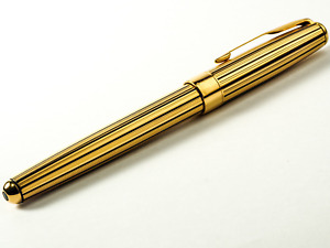 Parker Sonnet  Rollerball Pen 23Kt Gold & Black Striped Athens New In Box